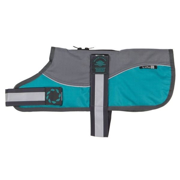 Outhwaite Reflective Grey/Teal Padded Harness Coat w/o collar 10" (26cm) - 262216