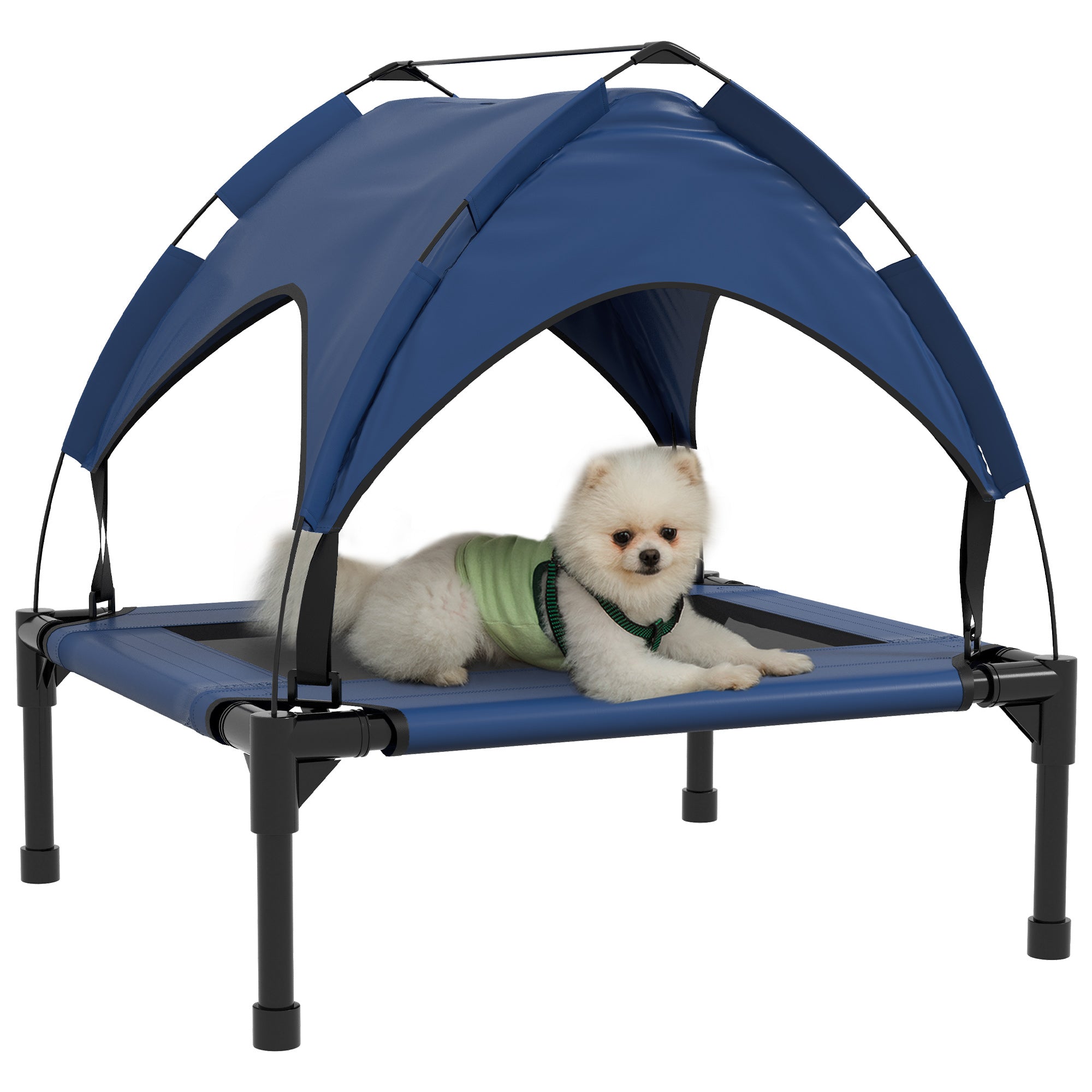 PawHut Cooling Raised Dog Bed w/ Breathable Mesh - for S - M Dogs - Dark Blue | TJ Hughes